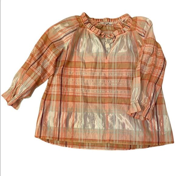 Madewell sheer plaid top.  - Picture 2 of 5
